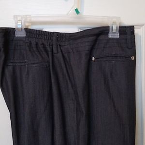 Cato black slacks/front pocket detailing.